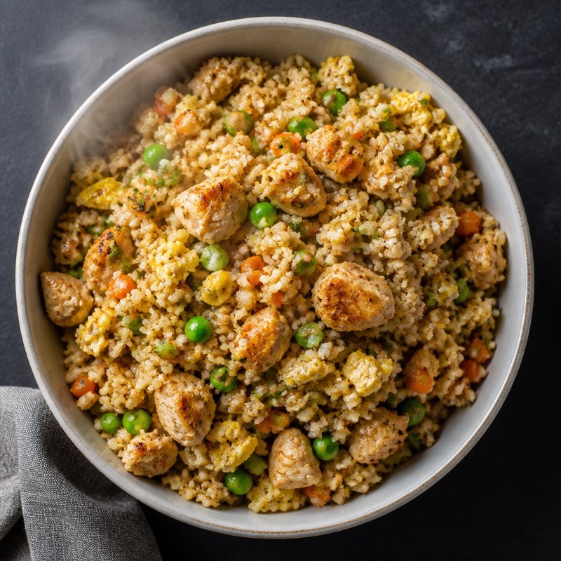 Cauliflower Rice Chicken Bowl — high-protein recipe with 45g protein