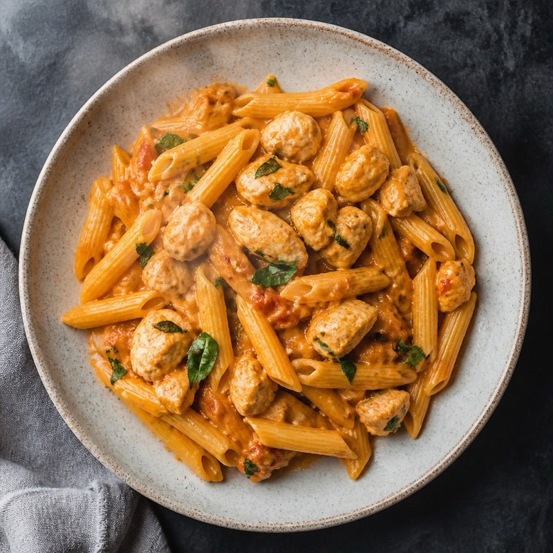 Creamy Tomato Chicken Pasta — high-protein recipe with 48g protein