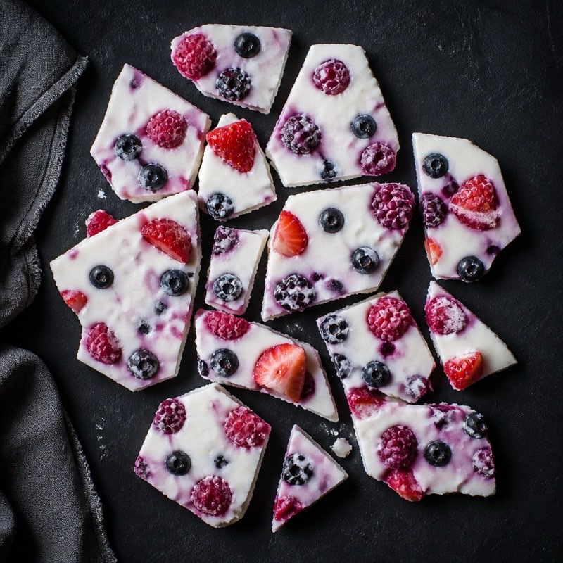 Frozen Berry Yogurt Bark — high-protein recipe with 18g protein