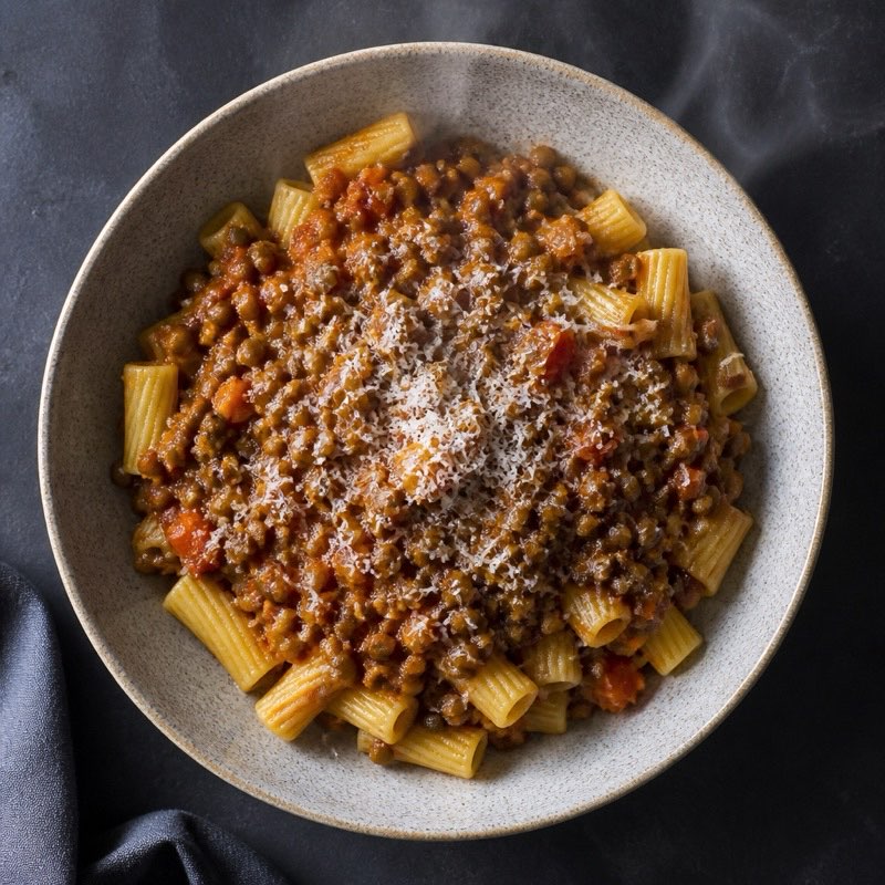Lentil Bolognese — high-protein recipe with 22g protein