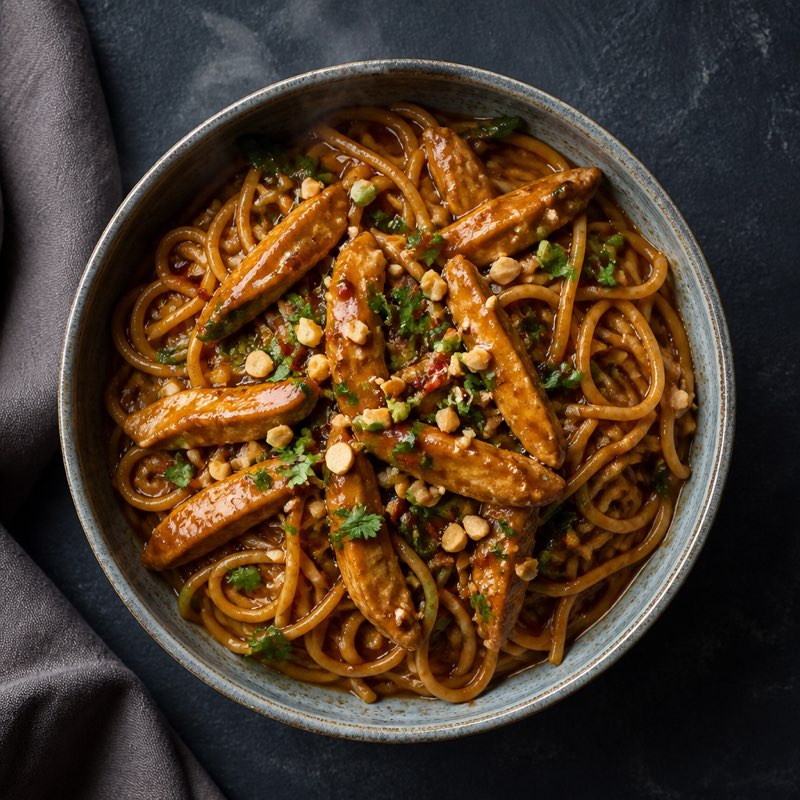 Peanut Chicken Noodles — high-protein recipe with 50g protein