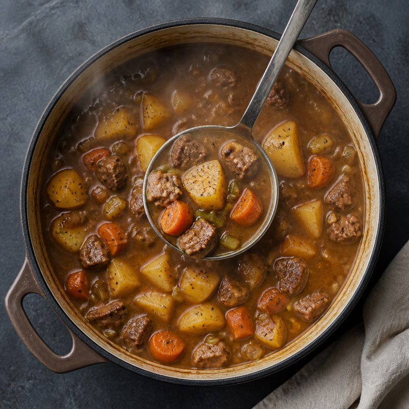 Quick Beef and Potato Stew — high-protein recipe with 40g protein