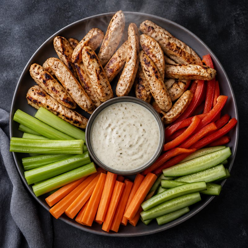 Ranch-ish Chicken and Veg Plate — high-protein recipe with 44g protein