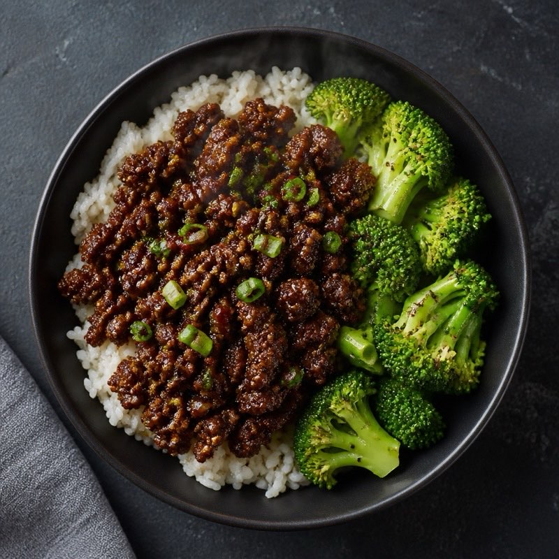 Soy Glazed Beef Bowl — high-protein recipe with 52g protein