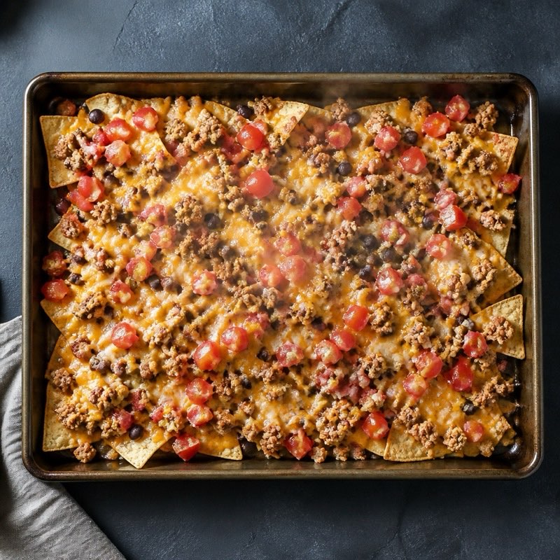 Big Tray Turkey Nachos — high-protein recipe with 36g protein