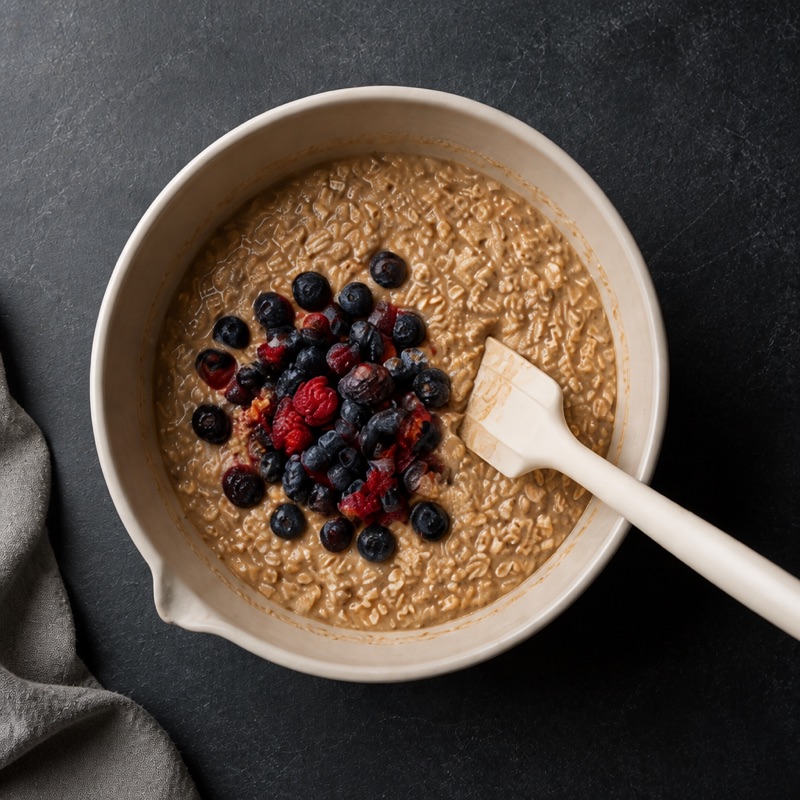 Step 1: Mix everything, berries last.