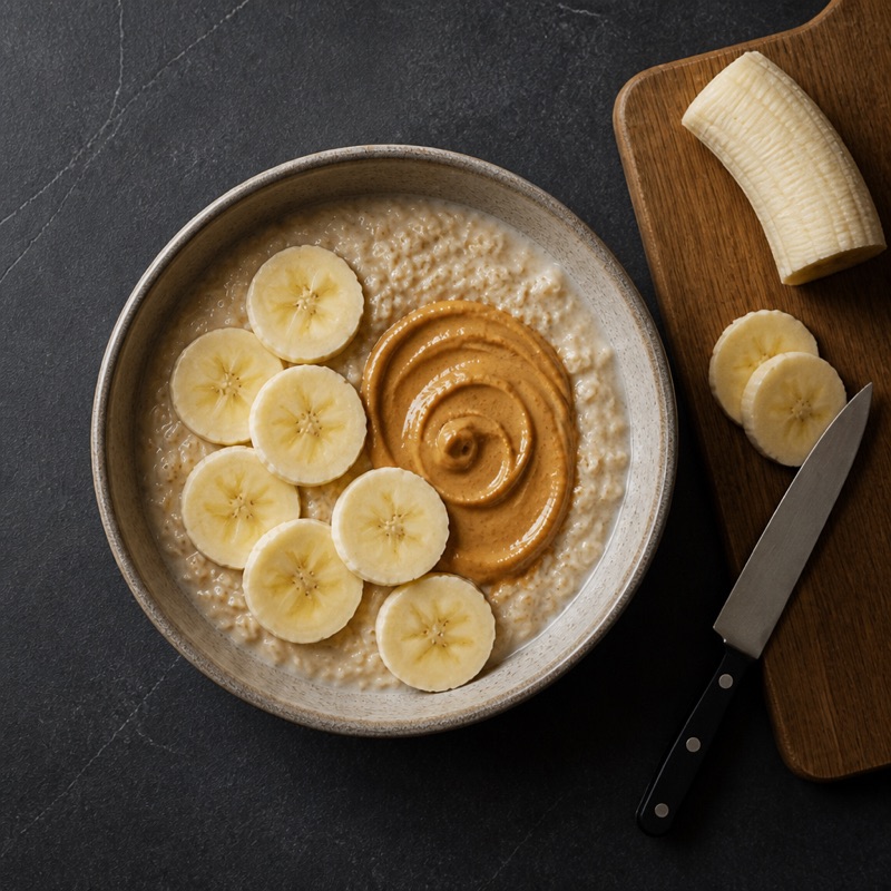 Step 3: Slice the banana on top.