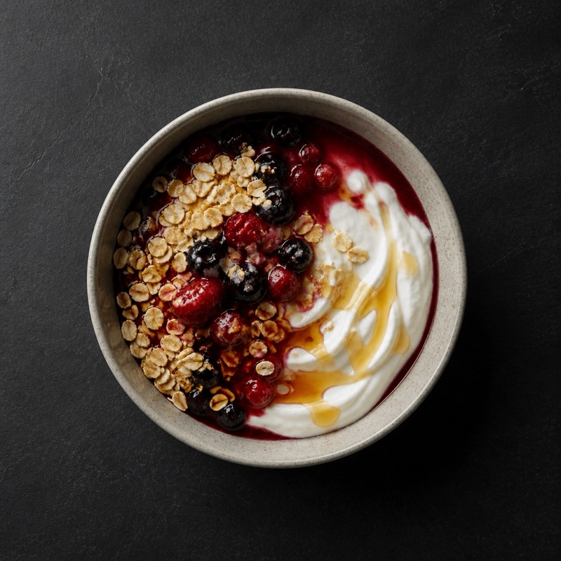 Step 3: Top with oats and honey.