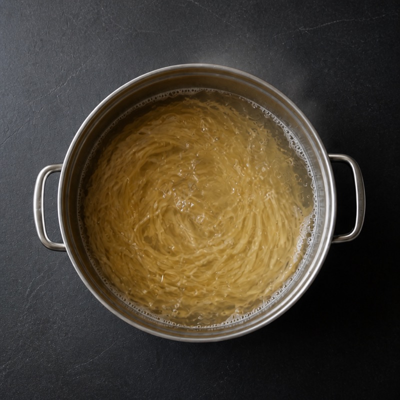 Step 1: Cook the spaghetti.