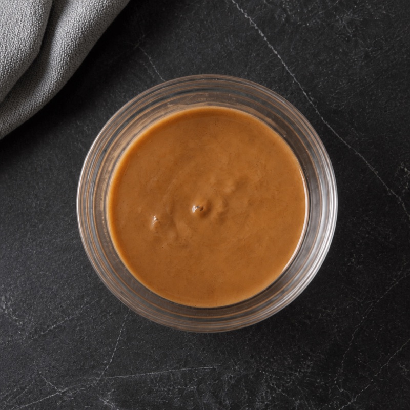Step 2: Microwave the peanut butter 15 seconds, drizzle on top.
