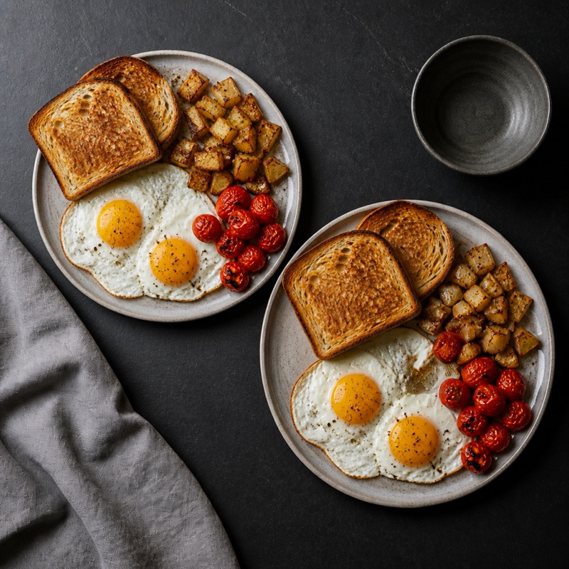 Step 4: Build two big plates. Take the photo, then eat.