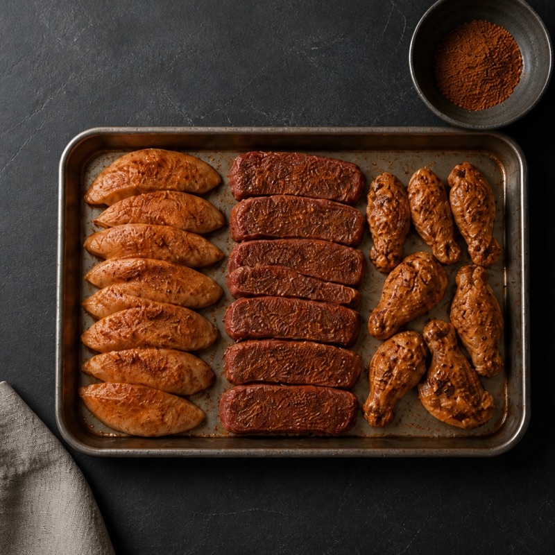 Step 1: Rub everything with the spice mix.