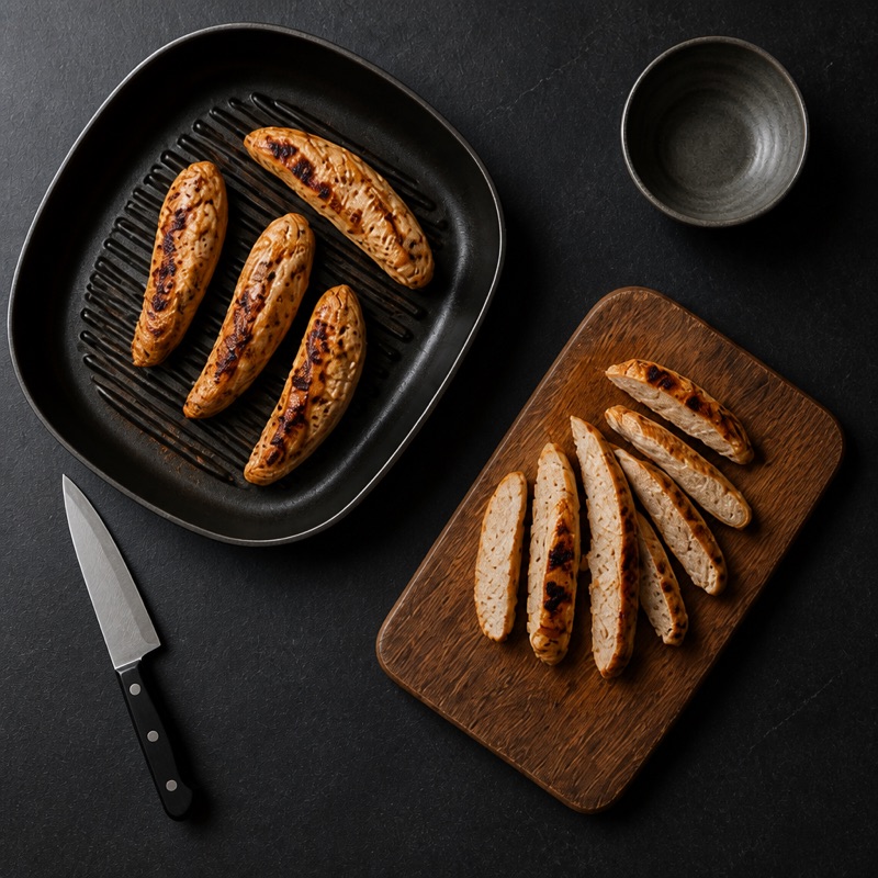 Step 1: Season and grill the chicken, slice into strips.